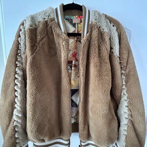 Mother Tan Shearling Jacket Cozy Luxe Outerwear